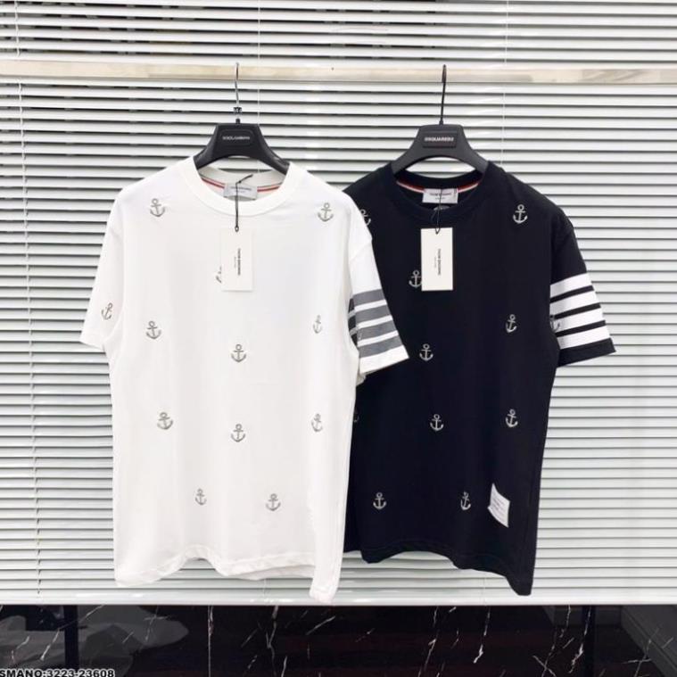Áo Thom Browne cổ tròn Viền Tay Trắng Cao Cấp - Áo Thun Nam Thome Viền Cao Cấp
