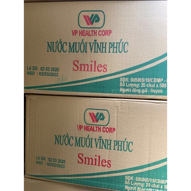 Nước muối sinh lý Vĩnh Phúc chai 500ml/1000ml