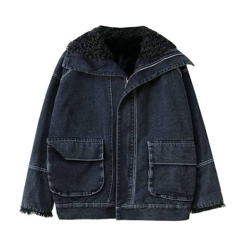 Áo khoác denim jean lót lông