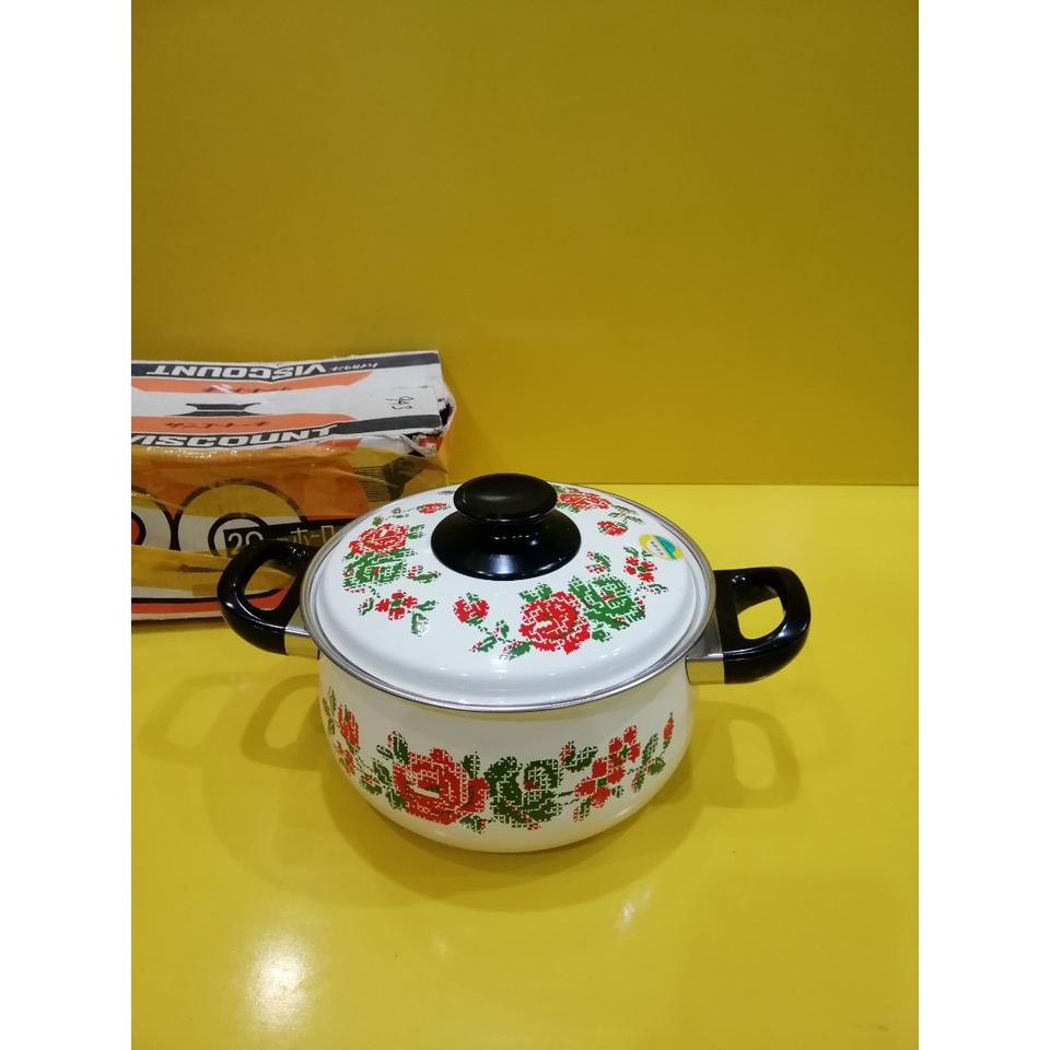 Nồi men nội địa Nhật, size 20cm, cao 10cm , Dùng được bếp từ