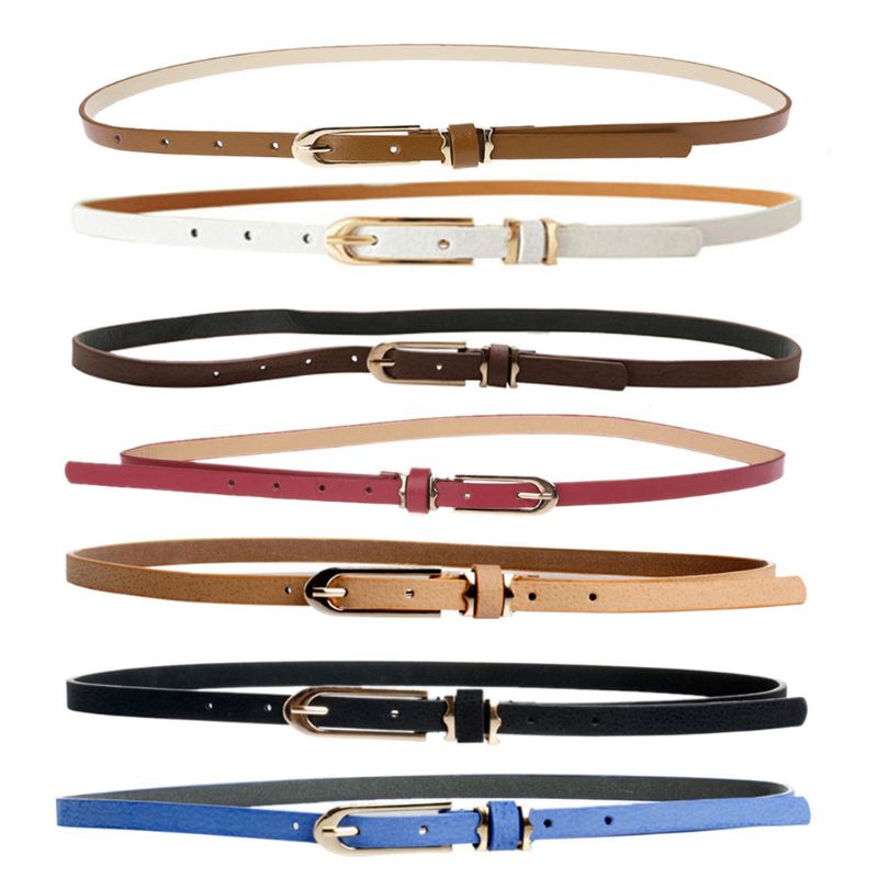 Thắt Lưng Da Bản Nhỏ Phối Khóa Thời Trang Cho Nữ