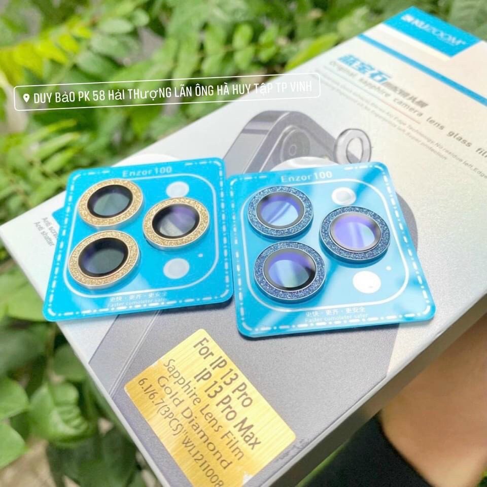 Dán kính bảo vệ Camera Kuzoom Lens ánh nhũ Diamond IPhone IPhone 12/12 Pro Max/IPhone 13/IPhone 13 Pro/IPhone 13 Pro Max