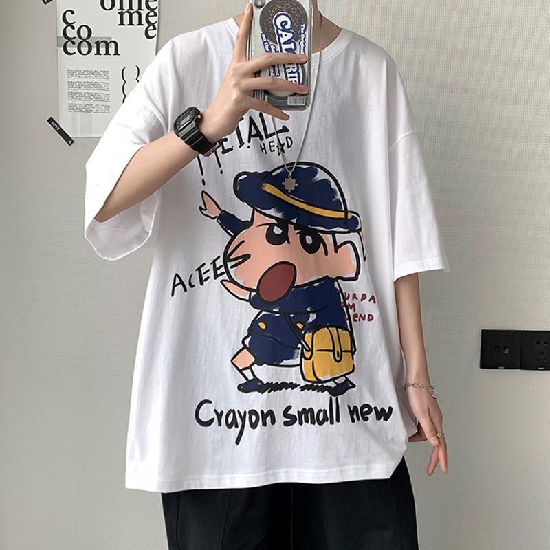 Áo thun unisex nam nữ tay lỡ phông form rộng CẬU BÉ BÚT CHÌ teen cổ tròn oversize cotton giá rẻ màu đen trắng tee pull