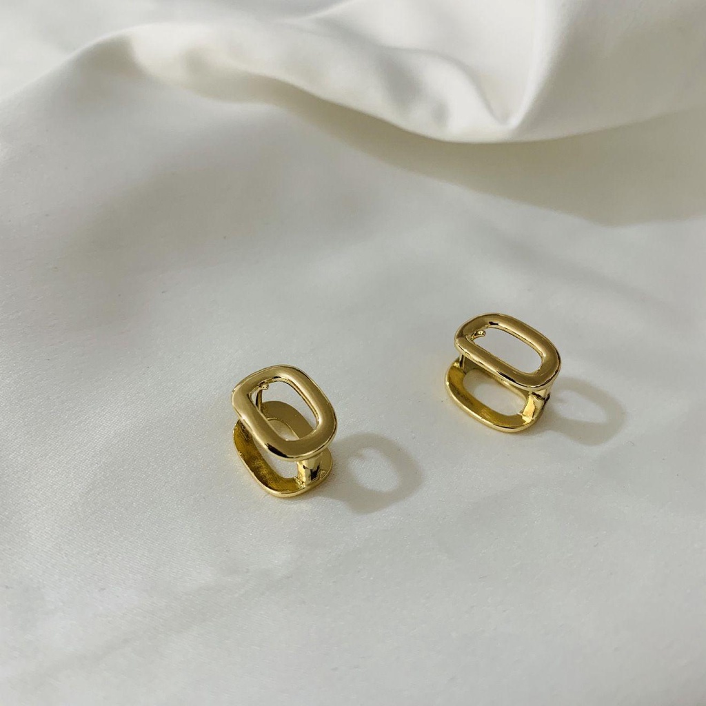 Bông Tai Hình Oval Màu Trơn Phong Cách Hàn Quốc Thời Trang Cho Nữ