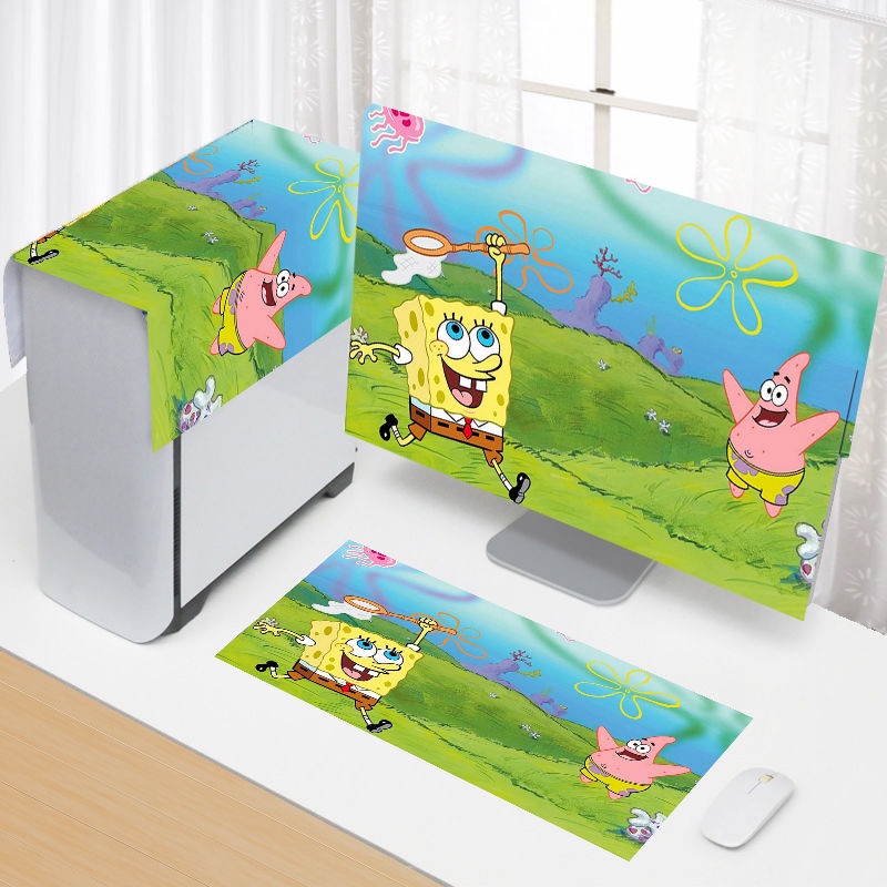 |Wmgjiaju22 Wmgjiaju20|Bộ 3 Tấm Vải Bọc Màn Hình lcd Máy Tính Chống Bụi in Hoạt Hình Đơn Giản Siêu Dễ Thương Bảo Vệ Toàn Diện