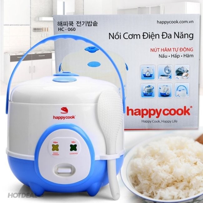 [HÀNG CHÍNH HÃNG] NỒI CƠM ĐIỆN HAPPYCOOK 0.6 LÍT HC-060 AT Cao Cấp