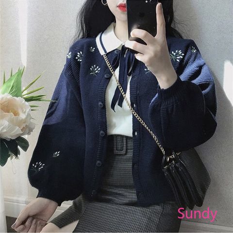 Áo Len Tay Dài Dáng Rộng Phong Cách Hàn Quốc Thời Trang Mùa Thu Cho Nữ