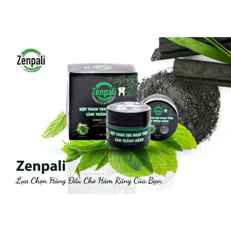 [CAM KẾT CHÍNH HÃNG] Bột trắng răng Zenpali - Bột trắng răng than hoạt tính - Zenpali