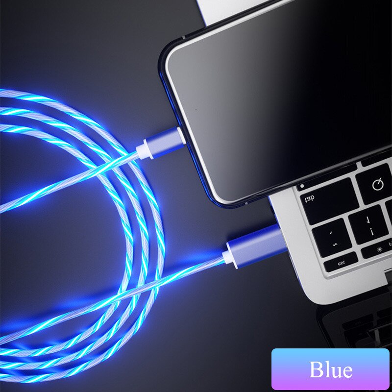 Cáp Sạc Có Đèn LED Cổng Micro USB / Type C Cho Huawei Redmi iPhone