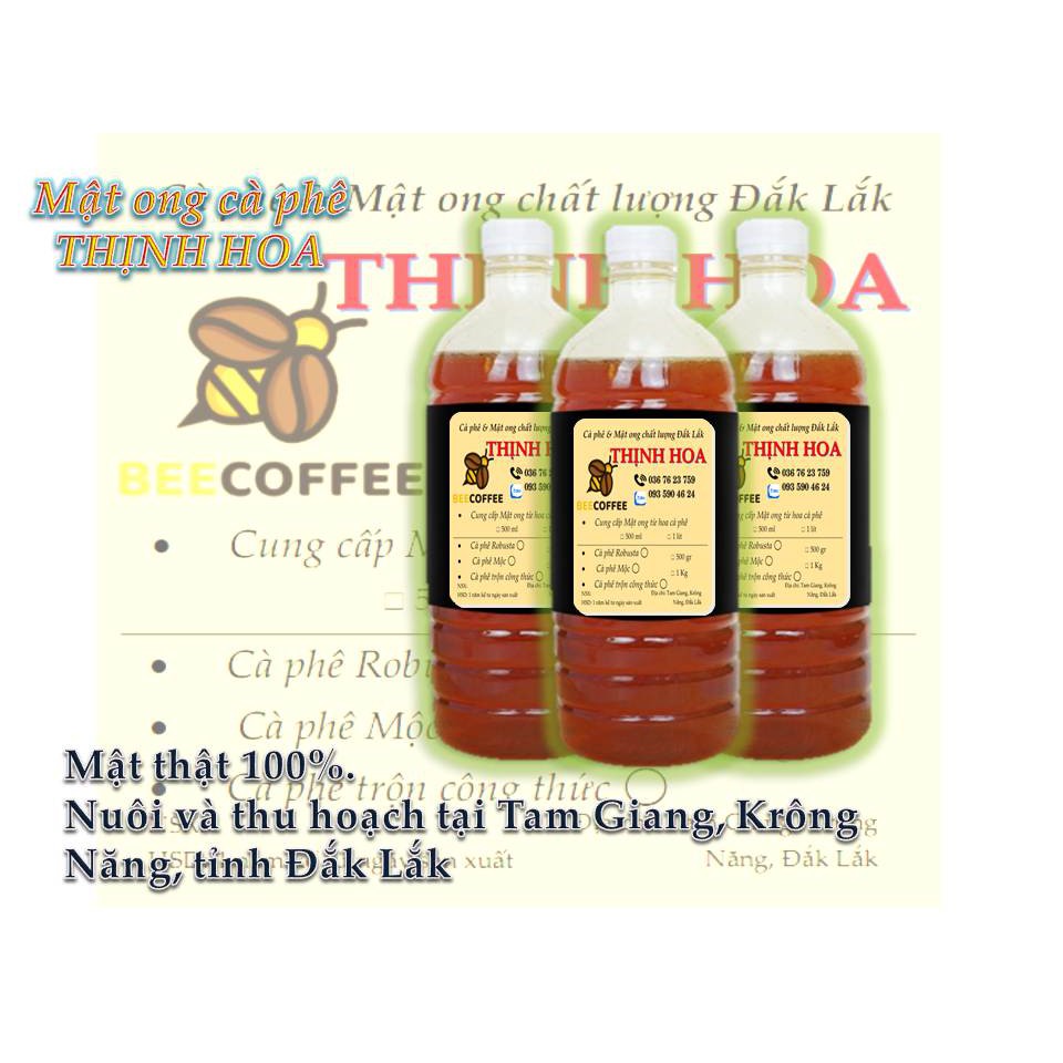 Mật ong hoa cafe Đắk Lắk Tây Nguyên nguyên chất 100% chai 500ml