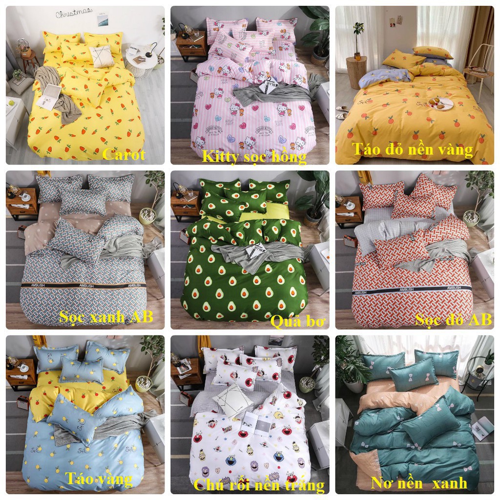 Bộ Chăn Ga Gối Cotton Poly Nhập Khẩu ( nhiều mẫu tùy chọn )