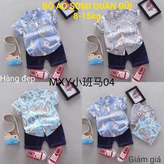 🔥hot hot🔥bộ bé trai áo sơmi quần đũi haivanco🔥🔥cho bé từ 8 đến 15 kg