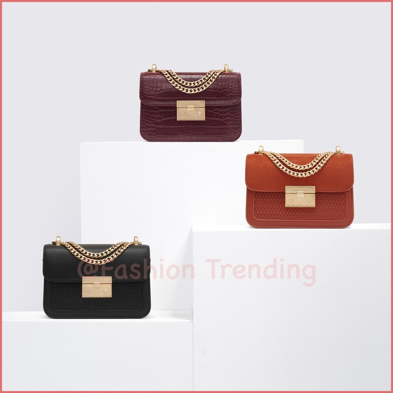 Charles and Keith ck2-80700798 dệt túi vuông nhỏ túi túi cưới túi đeo vai