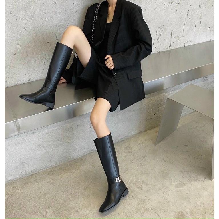 Boot đùi dior khuy đế thấp mẫu mới 2021