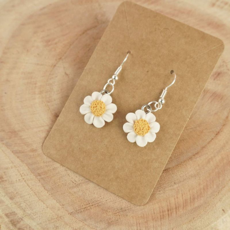 Khuyên tai đất set Polymer Handmade Tiny Daisy