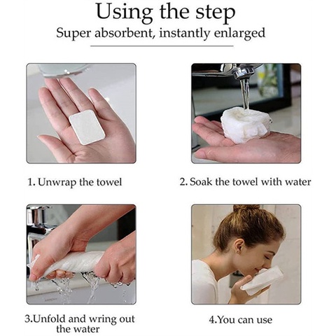 Khăn Giấy Ướt / Lau Mặt Bằng Chất Liệu Cotton Dùng 1 Lần Tiện Dụng Khi Đi Du Lịch