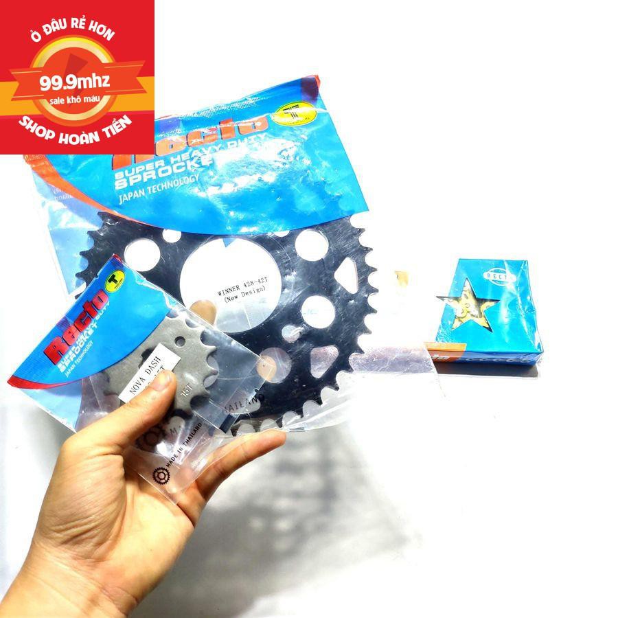 Bộ Nhông Sên Đĩa Winner/Winner X size zin: Đĩa 44 + Nhông 15 + Sên Recto vàng 9li 124 mắt