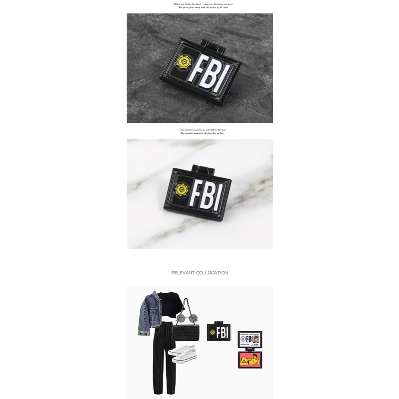 Ghim cài áo họa tiết hoạt hình X-Files FBI Mulder độc đáo