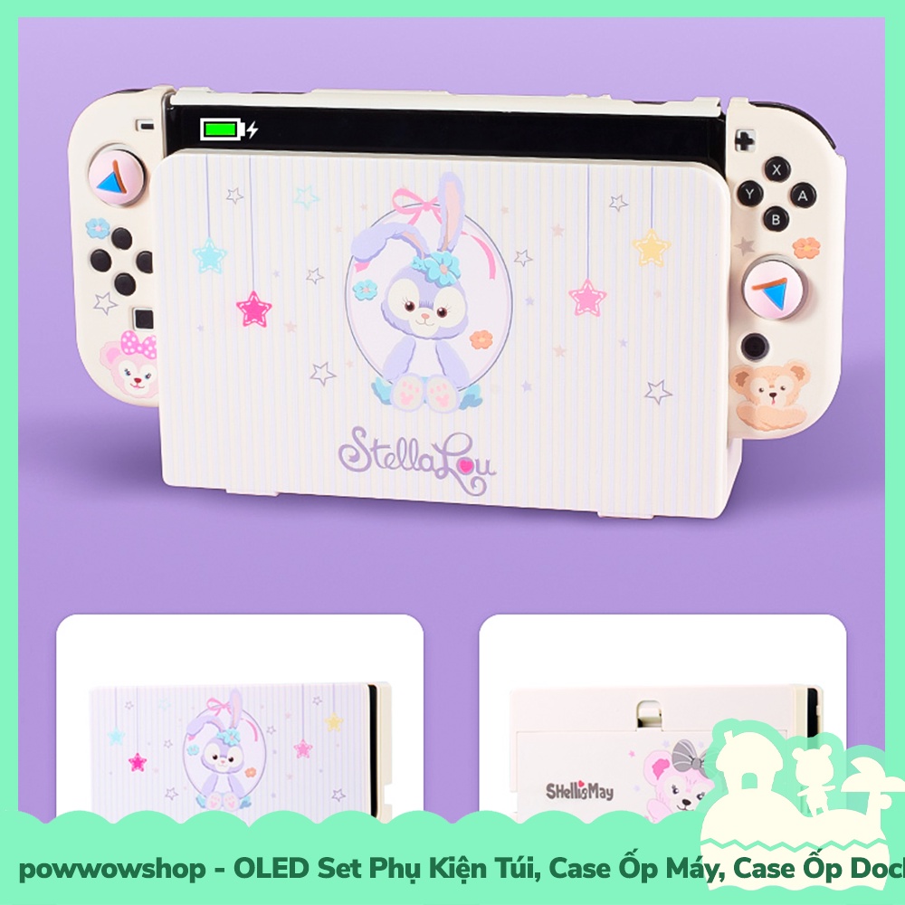 [Sẵn VN - Hỏa Tốc] OLED/V1/V2 Set Phụ Kiện Case Ốp Máy, Ốp Dock Cho Máy Game Nintendo Switch OLED Phong Cách Stella Lou