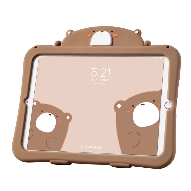 Ốp Máy Tính Bảng Họa Tiết Gấu Nâu Dễ Thương Cho iPad 2 / 3 / 4 / Mini / Air / Pro