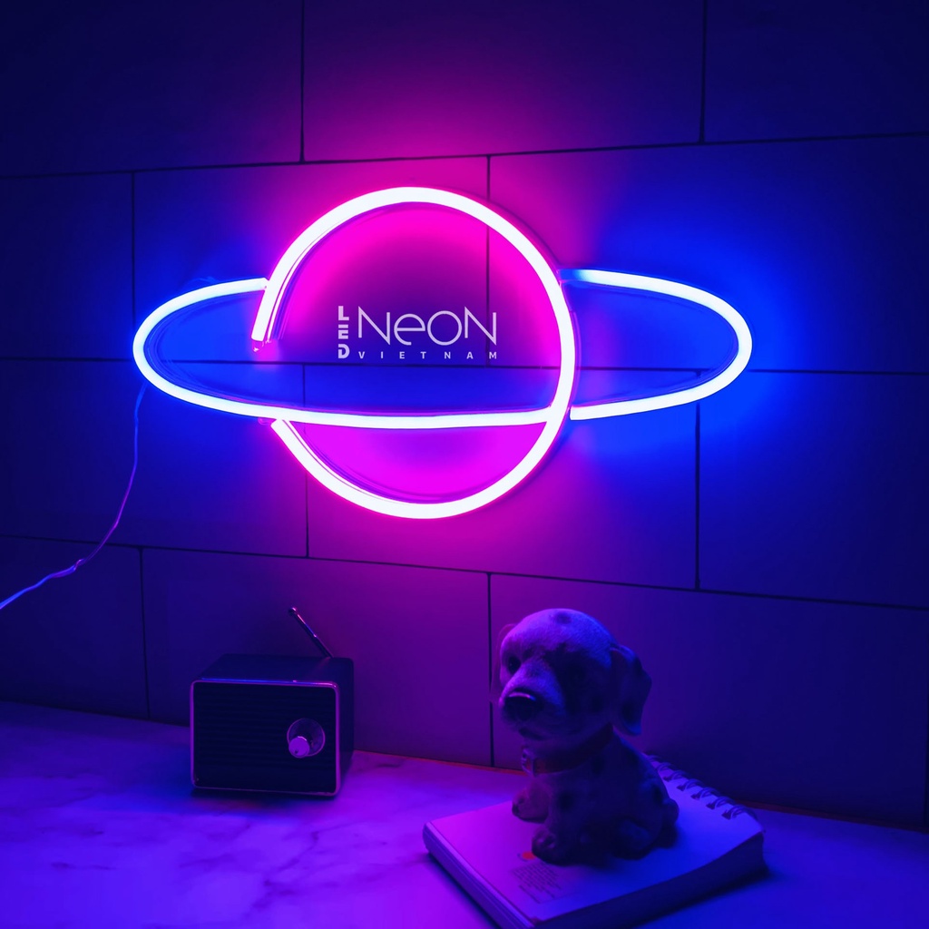 Đèn Neon | Vũ Trụ | KT 30x18cm | tặng Miếng Dán , tặng ADAPTER , tặng 1,5m Dây Điện Tàng Hình |