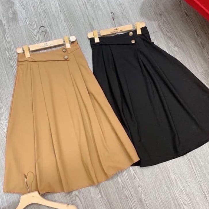 Chân váy dài midi_chân váy xòe công sở mã_046