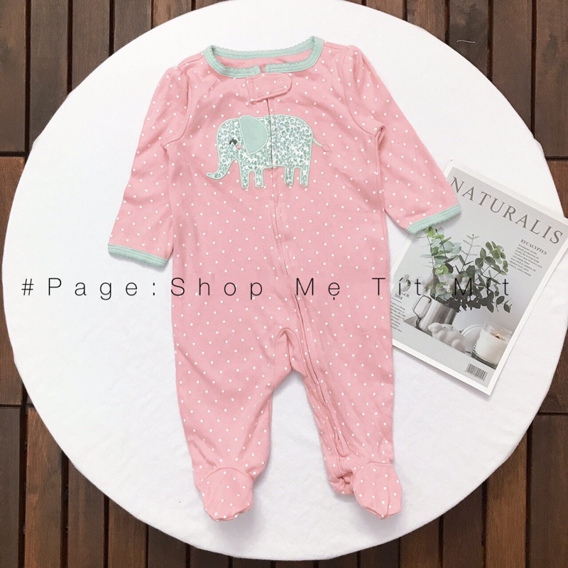 Body chấm bi liền tất cho bé-chất cotton size:9m khoá 2 chiều