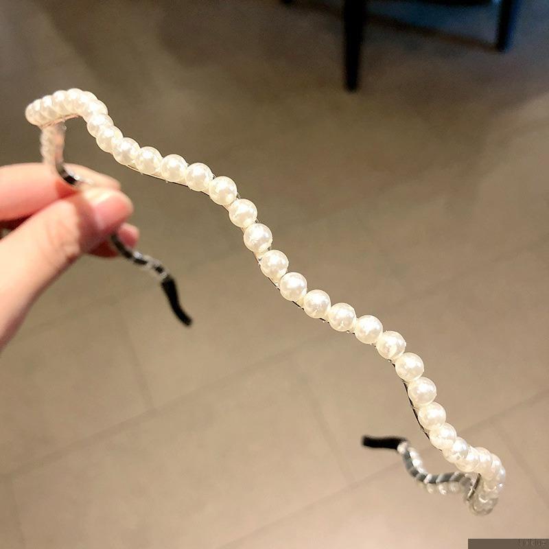Băng đô cài tóc đính hạt ngọc trai phong cách Hàn Quốc