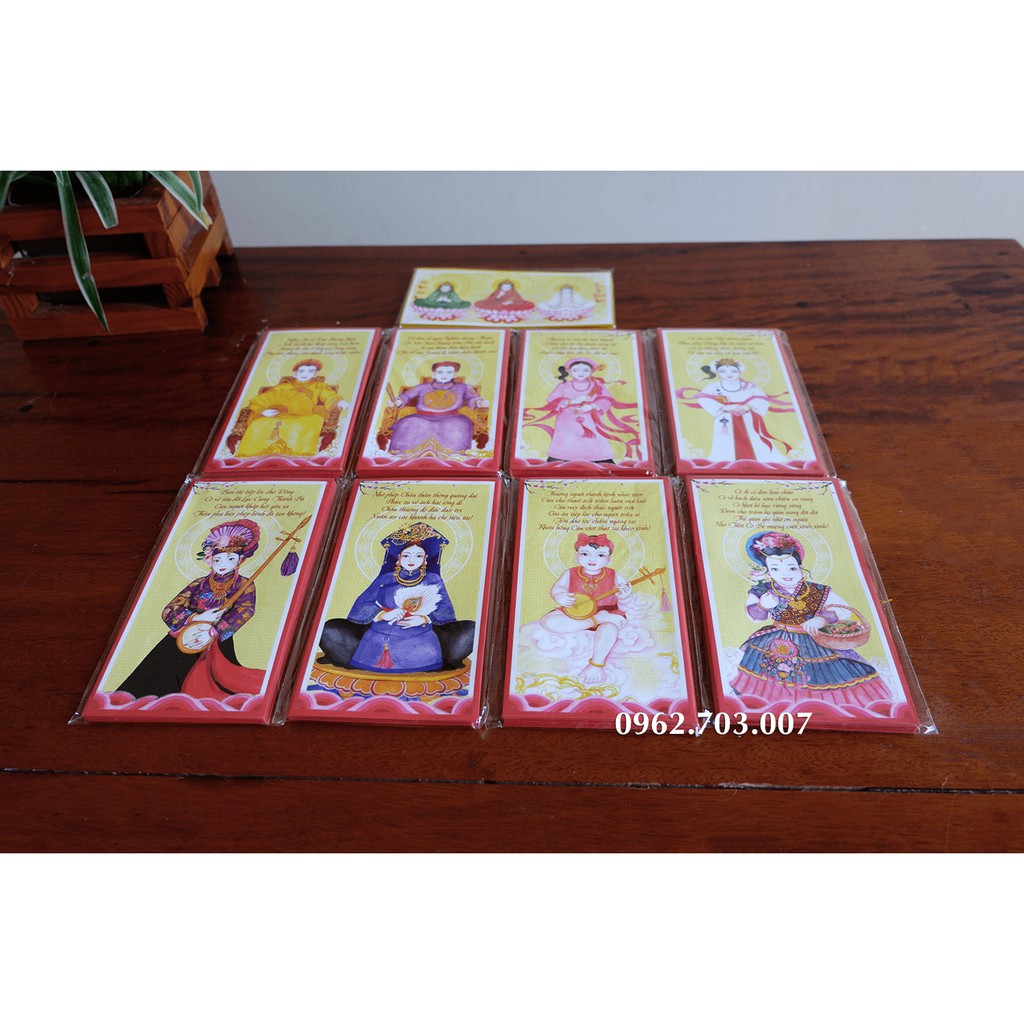 10 bao Lì xì Tứ Phủ khổ lớn cao cấp cực kỳ dày dặn  HÀNG ĐỘC QUYỀN