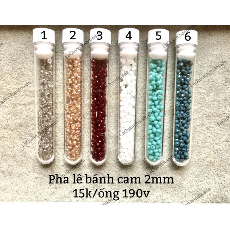 Ống 190 viên pha lê bánh cam 2mm _ nguyên liệu handmade