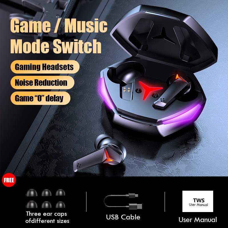 Tai nghe bluetooth  T33  Gaming Bluetooth 5.1 TWS Chống Tiếng Ồn Cho Điện Thoại Xiaomi Redmi Huawei Samsung
