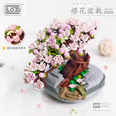 LOZ 1657 LEGO Mini Cô gái Đồ chơi Hoa Xếp hình Phụ nữ Quà tặng Trang trí nội thất