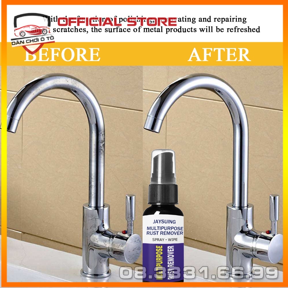 chai Xịt đánh bóng đa năng, vệ sinh làm mới đồ inox nhà bếp tân trang đồ kim loại gia dụng bồn rửa bát vòi tắm vệ sinh