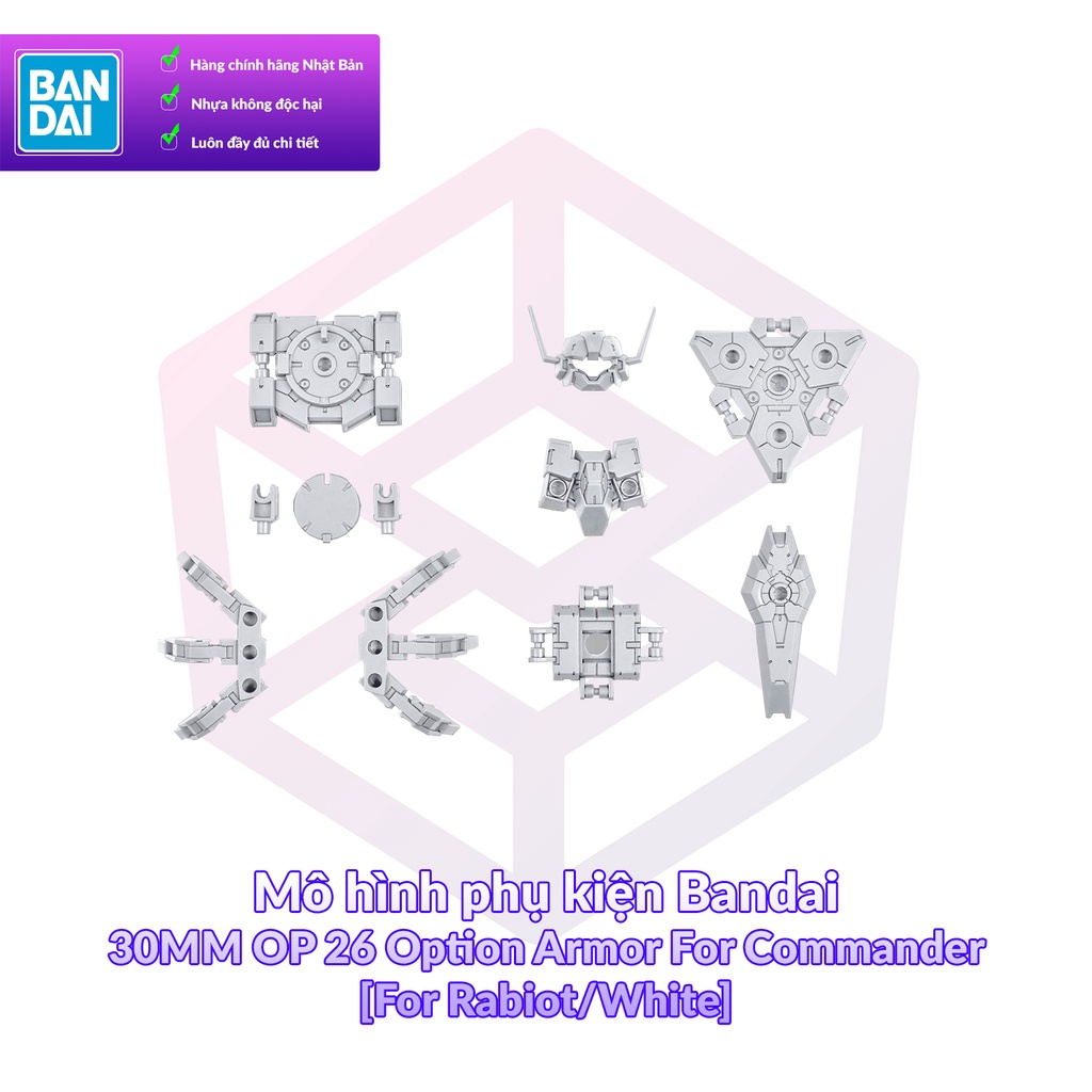 Mô hình phụ kiện Bandai 30MM OP 26 Option Armor For Commander [For Rabiot/White] 1/144 [GDB] [30MM]