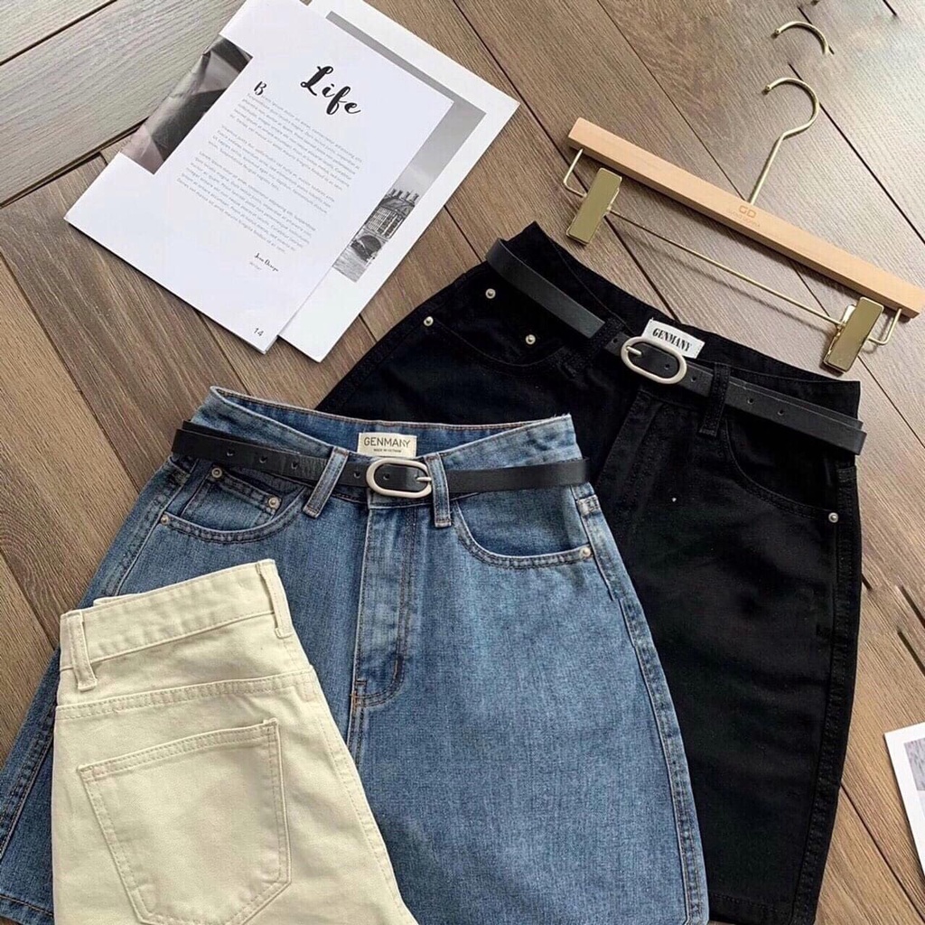 Quần short jean nữ YUNA dáng lửng cạp cao ống rộng phong cách trẻ trung năng động Hàn Quốc_Q012