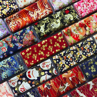 Vải Cotton họa tiết màu đồng phong cách Nhật Bản dùng làm đồ thủ công DIY
