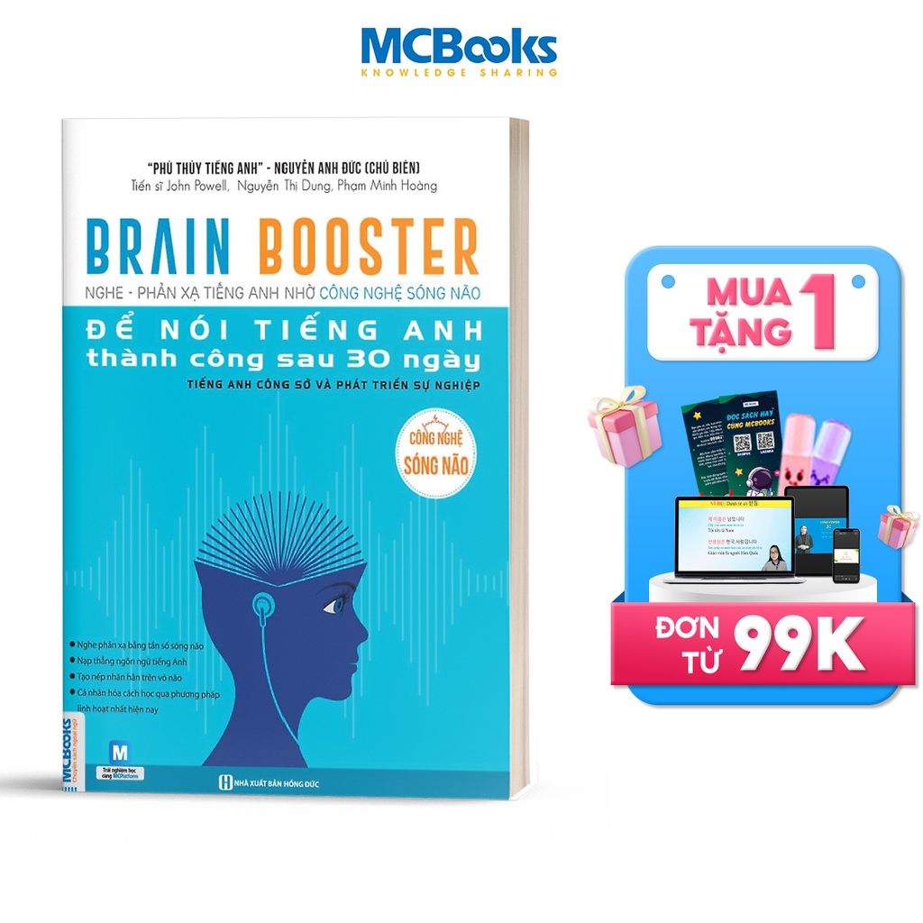 Sách - Brain booster Nghe phản xạ tiếng Anh nhờ công nghệ sóng não - tiếng Anh phát triển sự nghiệp