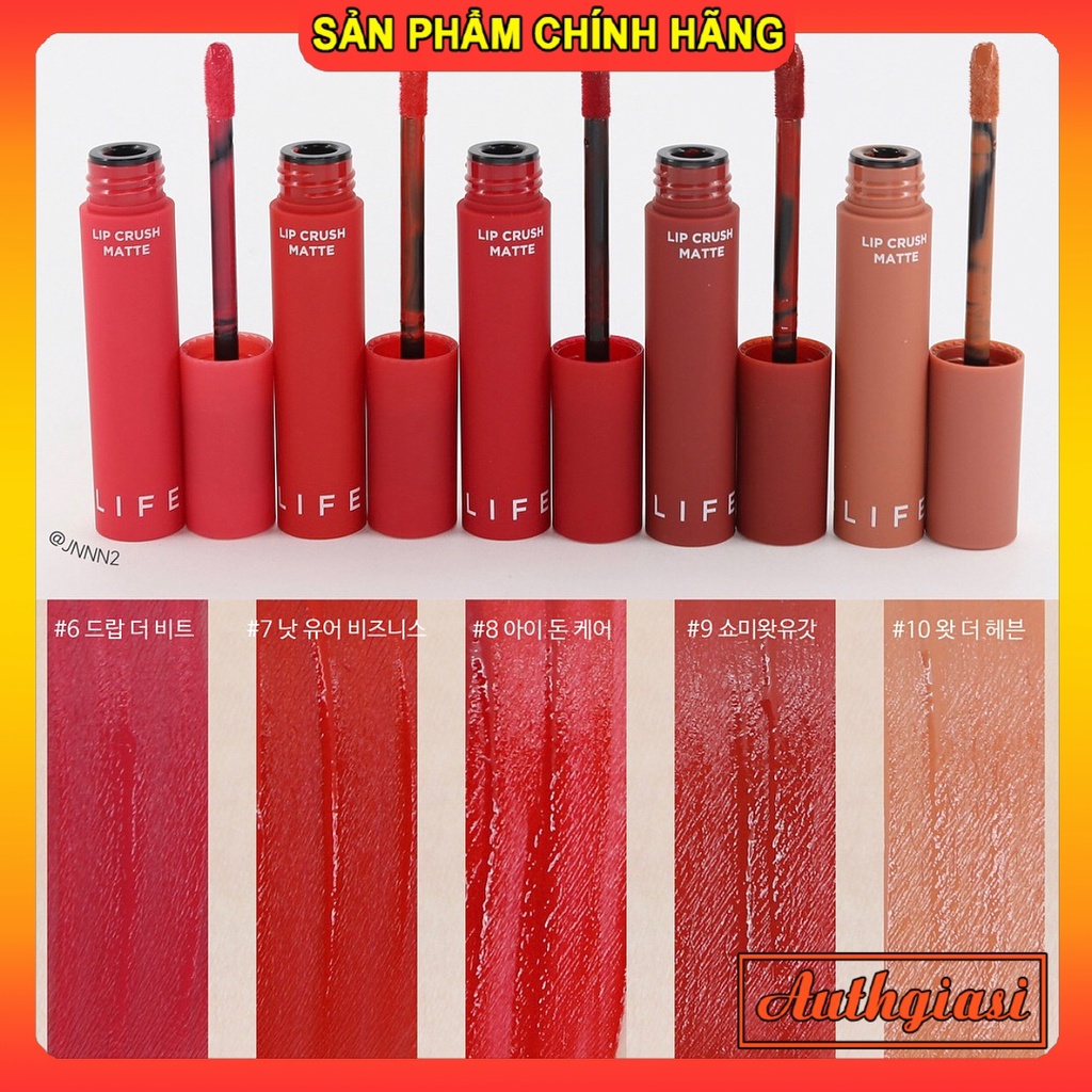 Son kem lì It's Skin Life Color Lip Crush Matte Its Skin 01-18 lâu trôi lên màu chuẩn