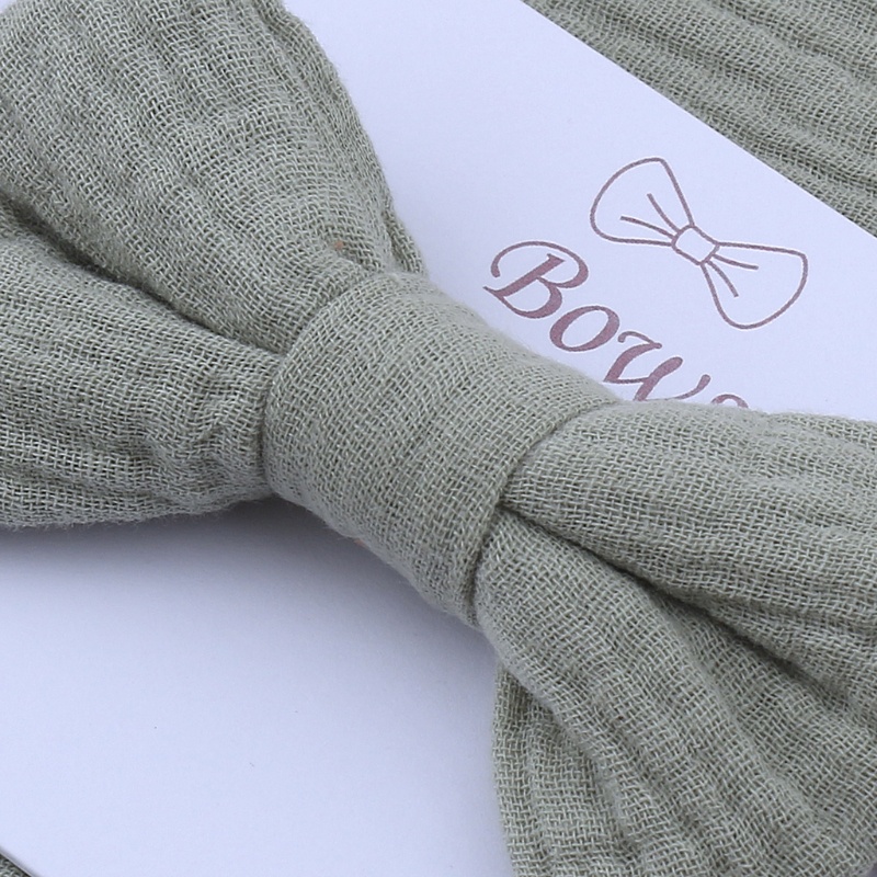 Yếm Ăn Vải Cotton Mềm Màu Trơn Đính Nơ Hình Tam Giác Dễ Thương