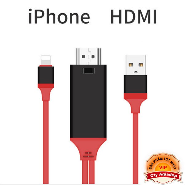 Dây chuyển tín hiệu iphone Lightning To HDMI - Siêu Xịn - Kết nối sang tivi, TV, máy chiếu - Chạy mượt chuẩn HD