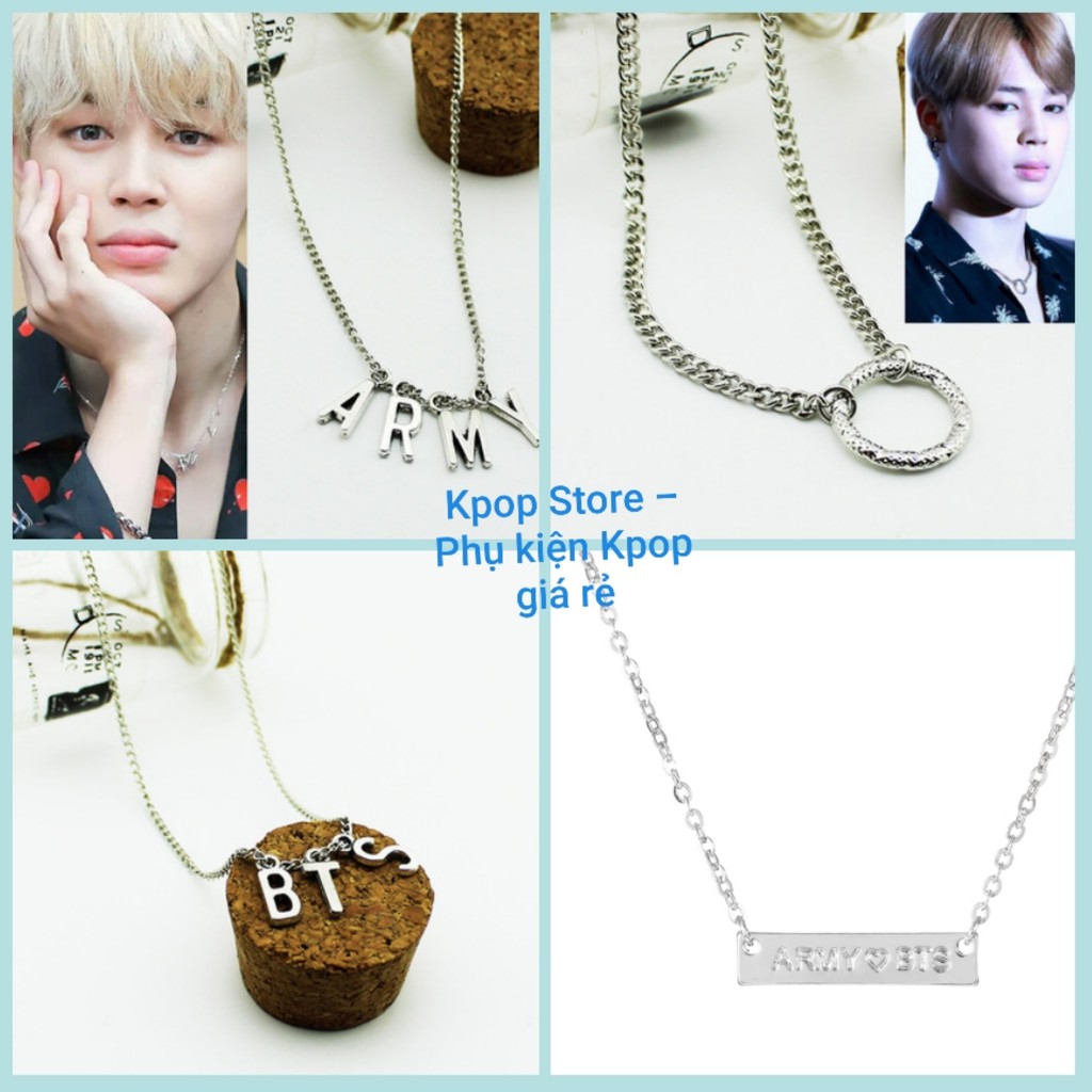 18 mẫu Dây chuyền lắc tay ARMY BTS JIMIN SUGA