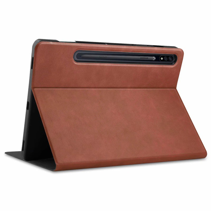 Bao da máy tính bảng nắp lật chân đế đứng có khe đựng bút cho Samsung Galaxy Tab S7 FE