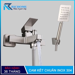 Bộ sen vòi tắm nóng lạnh  OS818 chất liệu inox 304 nguyên khối + Dây dẫn nước vòi sen + Tay sen vuông + Gác sen