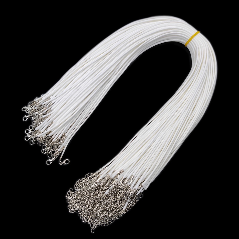 Set 10 vòng cổ bện dây da PU 2mm thời trang cho nam nữ