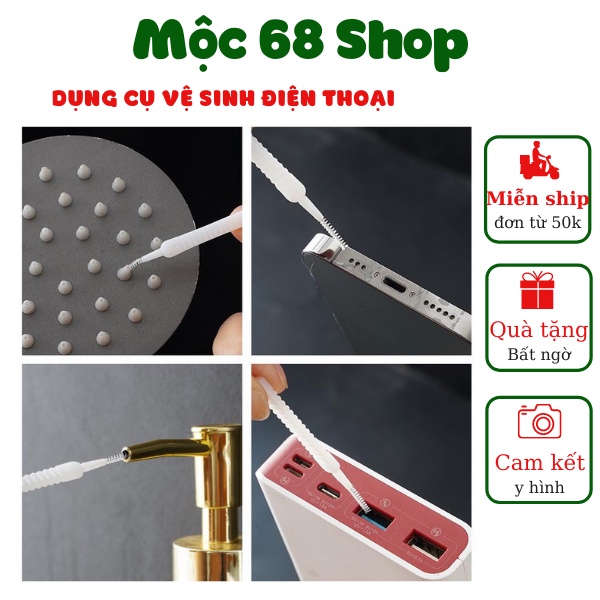 Set 10 cái cọ bằng sợi micro dùng để làm sạch vòi hoa sen, điện thoại kích thước siêu nhỏ tiện lợi