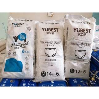 Bỉm Yubest angel/ yubest natunal dán/quần nội địa Trung S90/M84/XL72/XXL72m