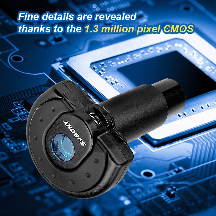 Camera gắn kính hiển vi kỹ thuật số SVBONY SV189 1.3 triệu điểm ảnh USB 2.0 dùng cho chụp ảnh màu và quay video