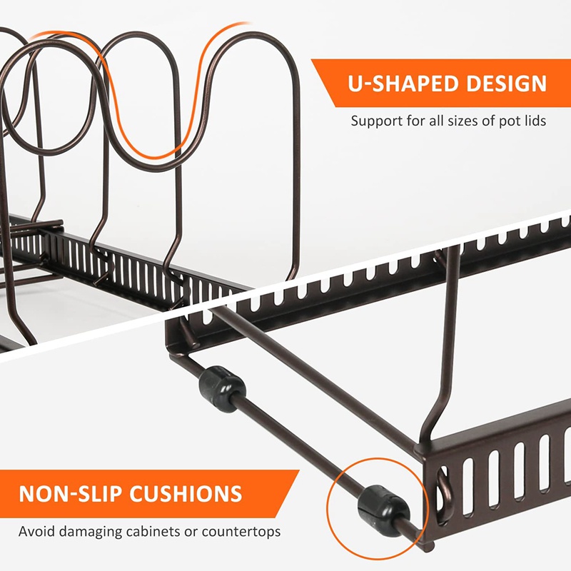 Giá Đỡ Nắp Nồi Và Chảo Mở Rộng Sắp Xếp Gọn Gàng Cho Nhà Bếp