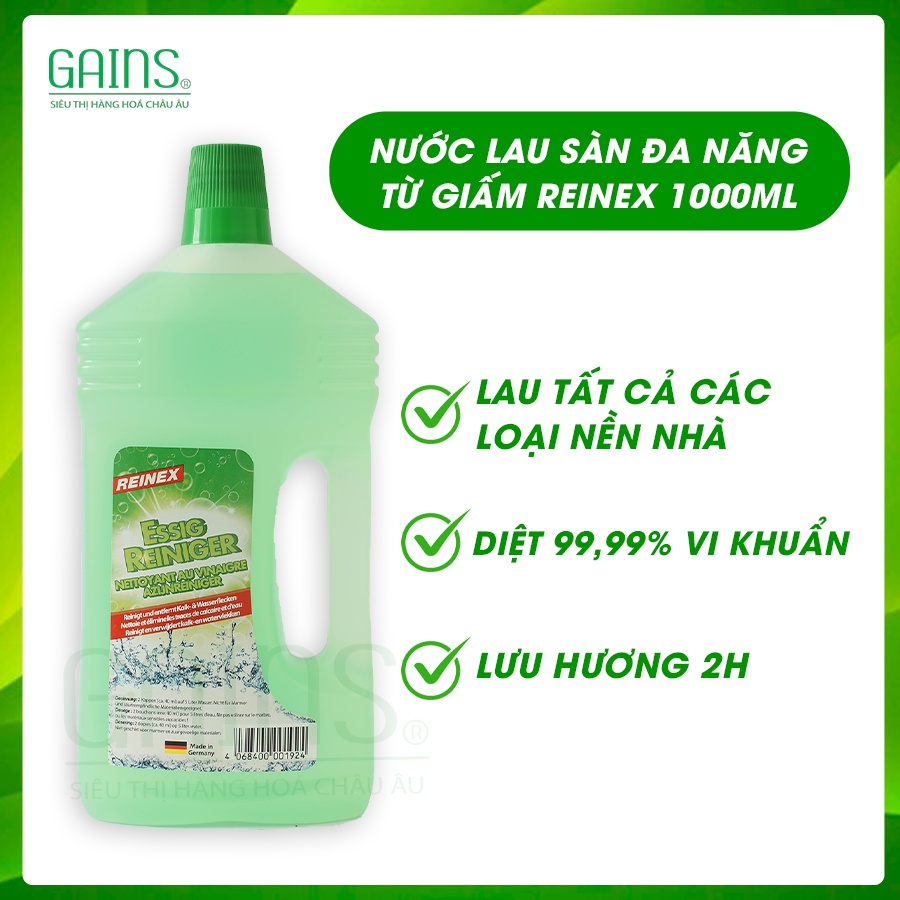 Nước Lau Nhà Reinex Có Nguồn Gốc Tự Nhiên An Toàn Thân Thiện Với Môi Trường 1000ML