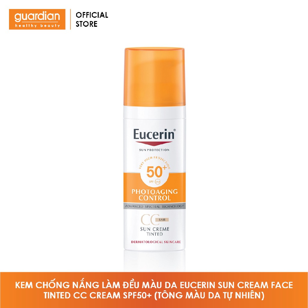 Kem Chống Nắng Làm Đều Màu Da Eucerin Sun Cream Face Tinted Cc Cream Spf50+ 50ml (Tông Màu Da Tự Nhiên)